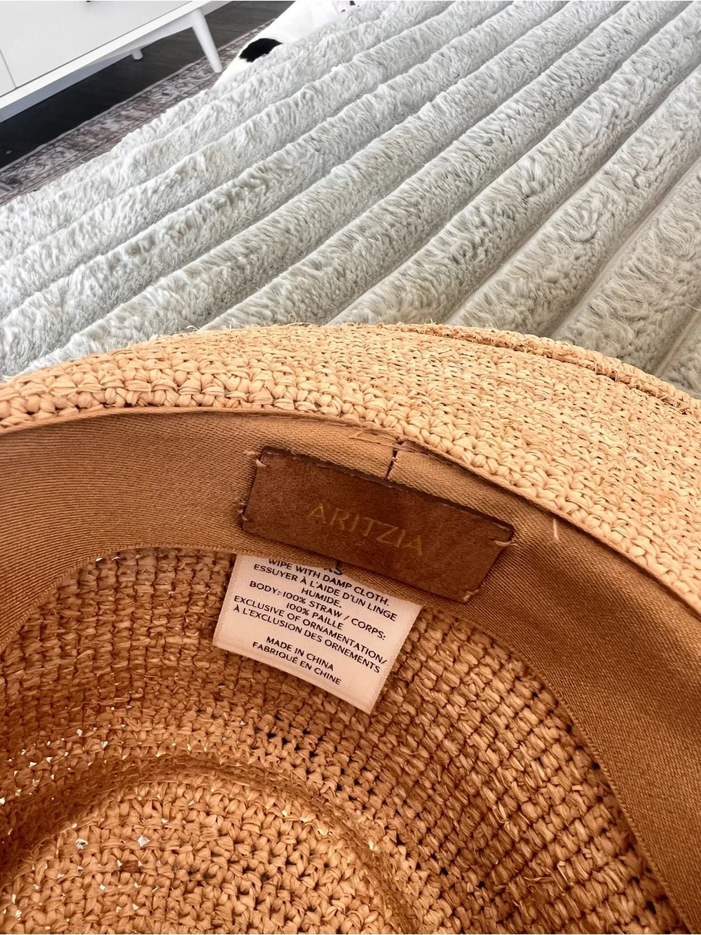Aritzia Lasso Raffia Strap Cowboy Hat Sandy Beige/Admiral Size XS